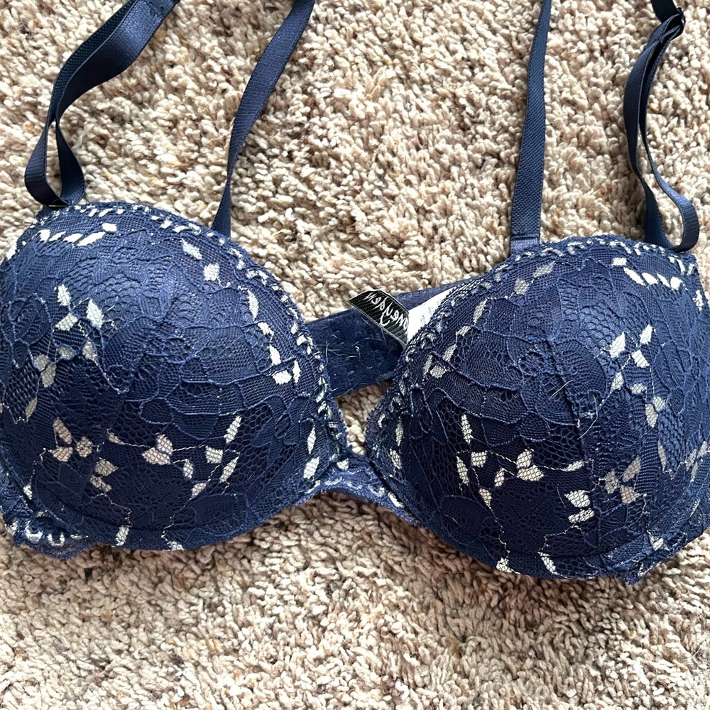 Navy and silver Lace Bra size 36B